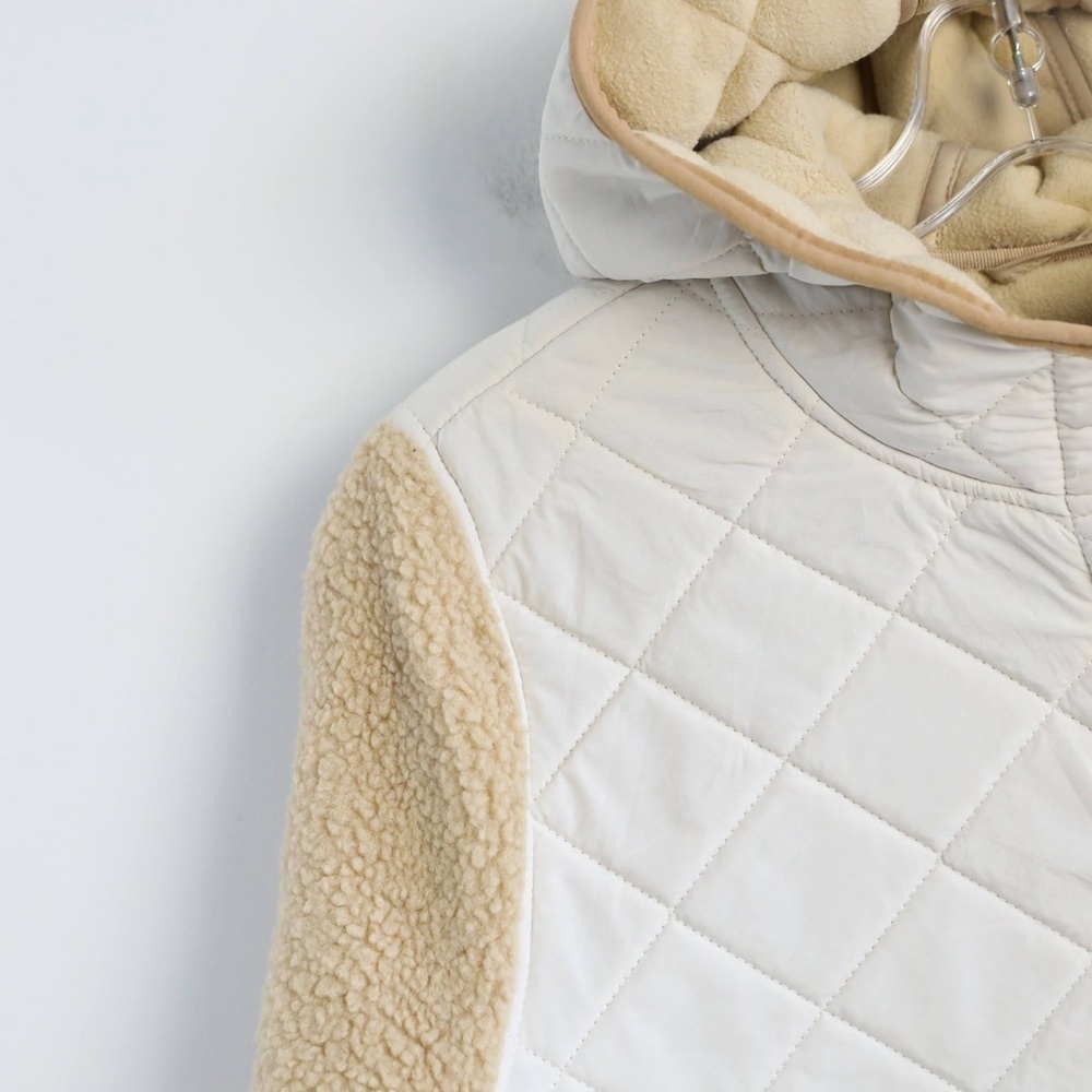 Canadiana x RCGS Women's Sherpa Popover Hoodie Jacket Shearling teddy quilted M - Picture 7 of 12